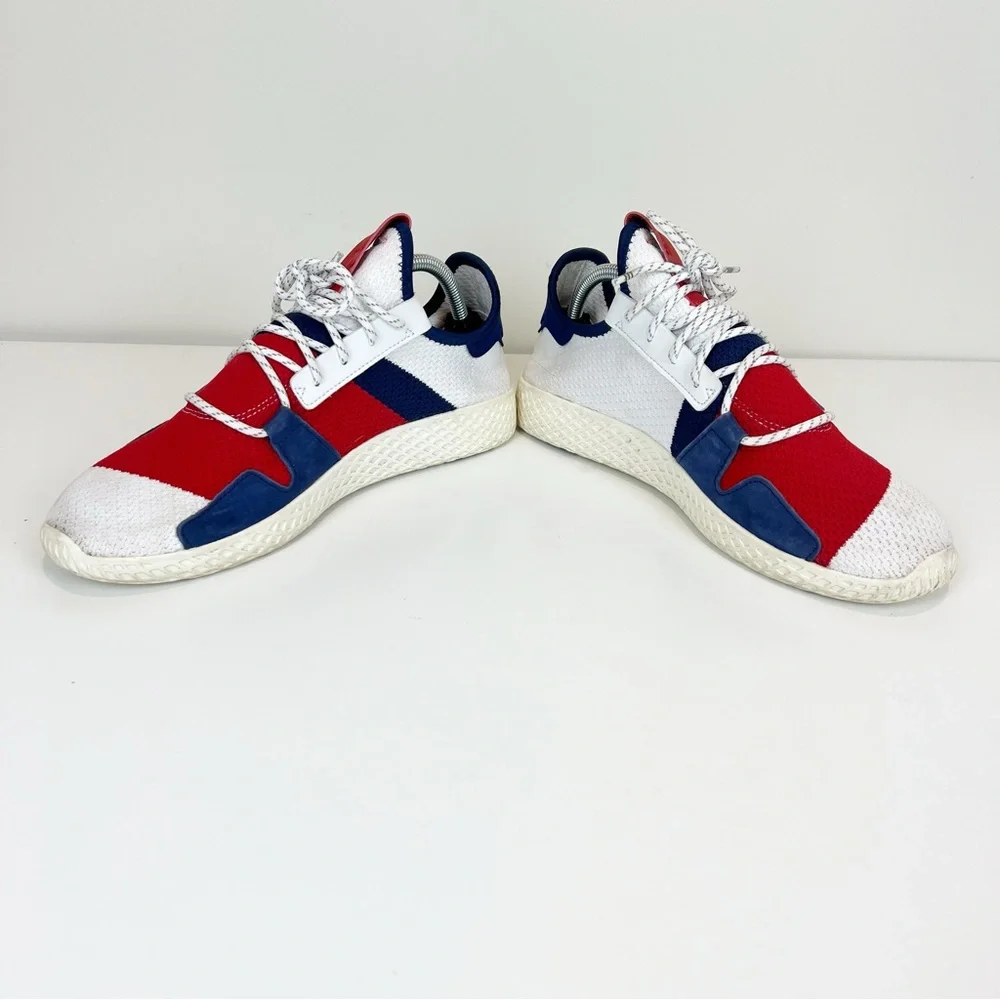 Adidas Tennis Hu V2 Pharrell x Billionaire Boys Club CLOUD‎ WHITE/SCARLET/BLUE 9